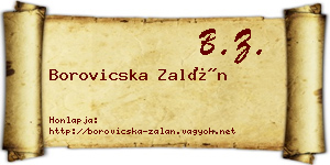 Borovicska Zalán névjegykártya